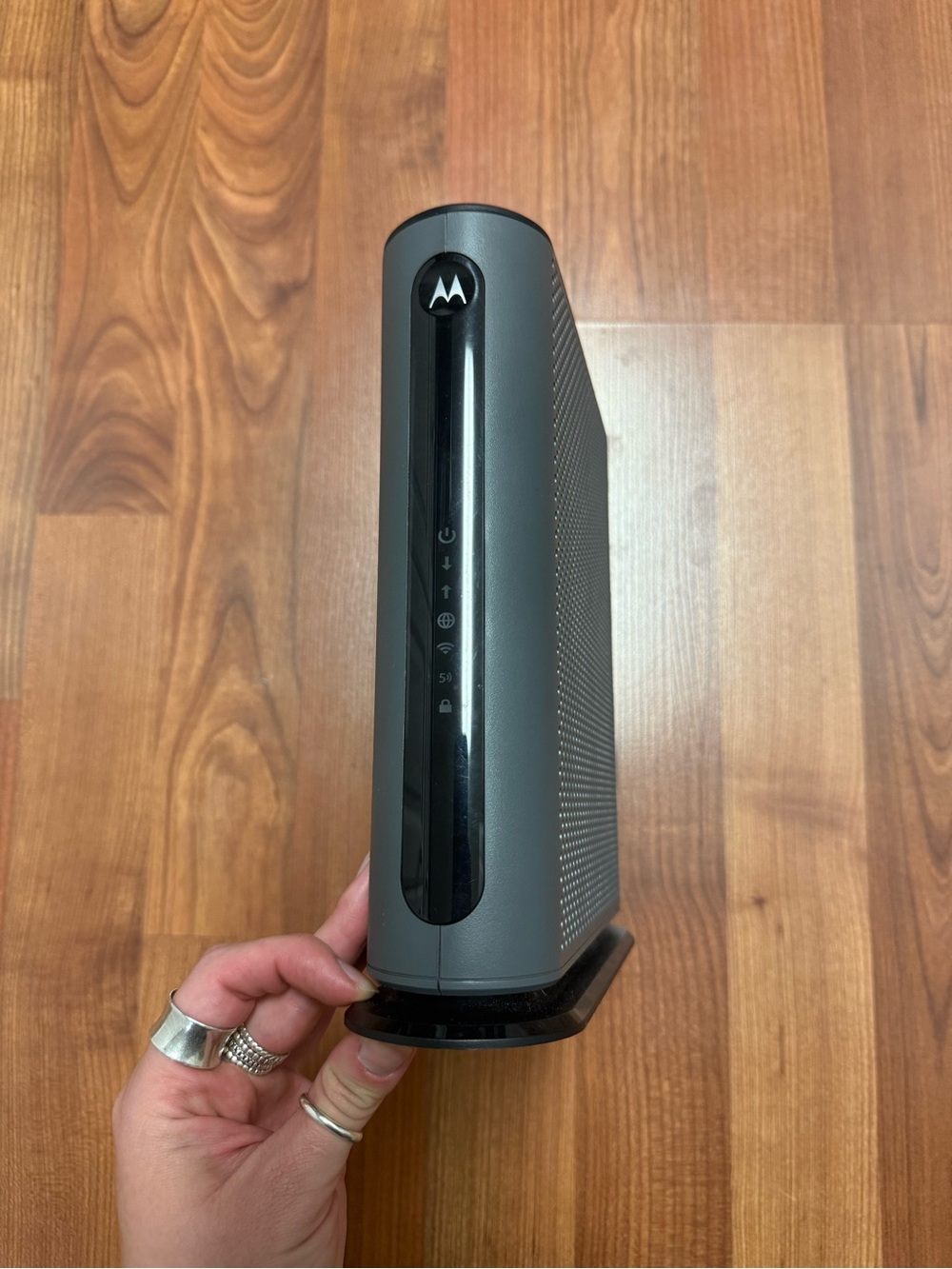 Motorola Gray Modem Router with Front LED Panel